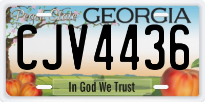 GA license plate CJV4436