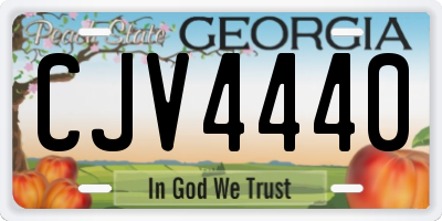 GA license plate CJV4440
