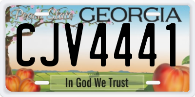 GA license plate CJV4441