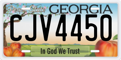 GA license plate CJV4450