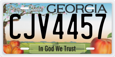 GA license plate CJV4457