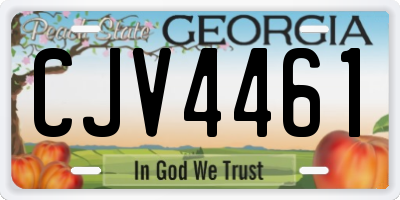 GA license plate CJV4461