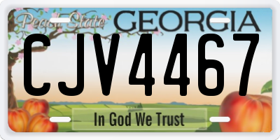 GA license plate CJV4467