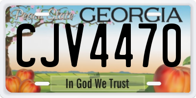 GA license plate CJV4470