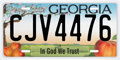 GA license plate CJV4476