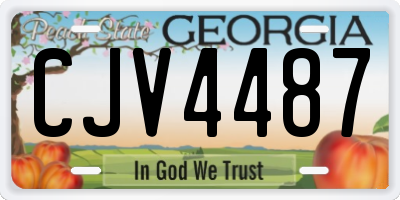 GA license plate CJV4487