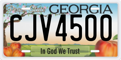 GA license plate CJV4500