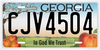 GA license plate CJV4504