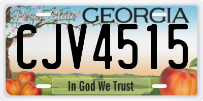 GA license plate CJV4515