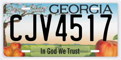 GA license plate CJV4517