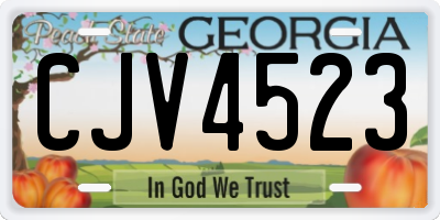 GA license plate CJV4523