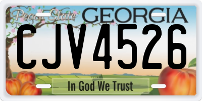 GA license plate CJV4526