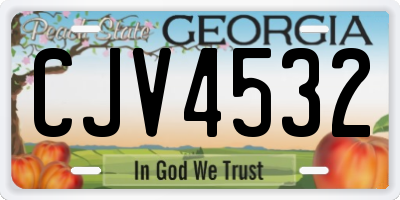 GA license plate CJV4532