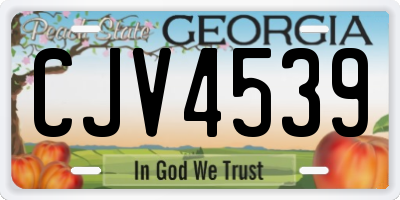GA license plate CJV4539