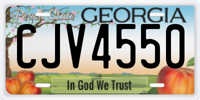 GA license plate CJV4550