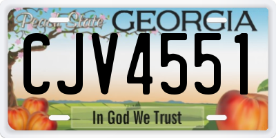 GA license plate CJV4551