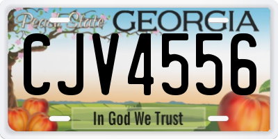 GA license plate CJV4556