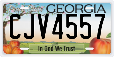 GA license plate CJV4557