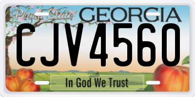 GA license plate CJV4560
