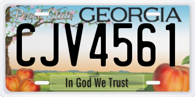 GA license plate CJV4561