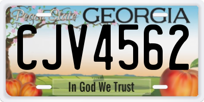 GA license plate CJV4562