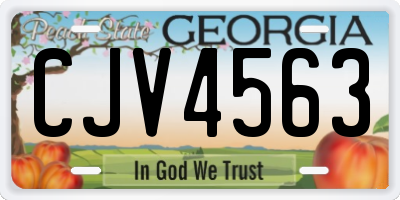 GA license plate CJV4563