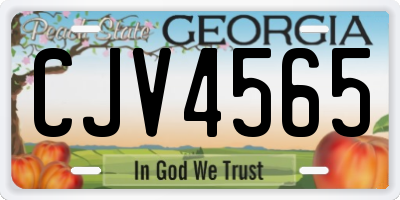 GA license plate CJV4565