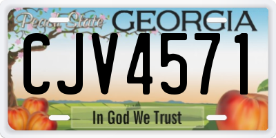 GA license plate CJV4571