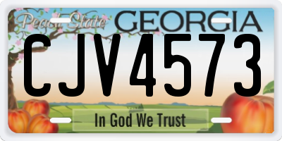 GA license plate CJV4573