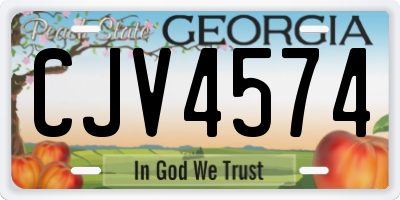 GA license plate CJV4574