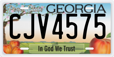 GA license plate CJV4575