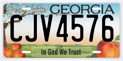 GA license plate CJV4576