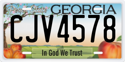 GA license plate CJV4578