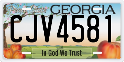 GA license plate CJV4581