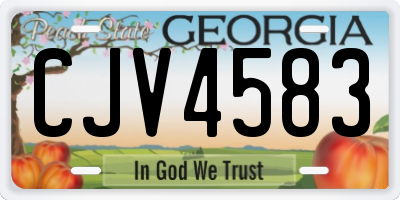 GA license plate CJV4583