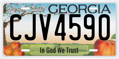 GA license plate CJV4590