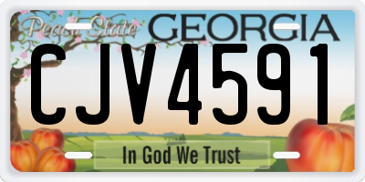 GA license plate CJV4591
