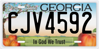 GA license plate CJV4592