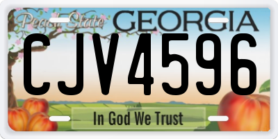 GA license plate CJV4596
