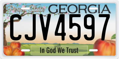 GA license plate CJV4597