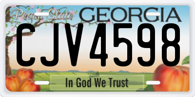 GA license plate CJV4598