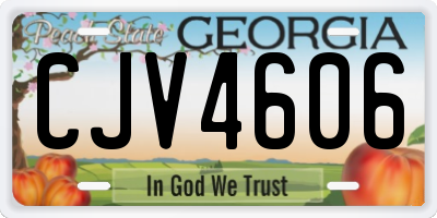 GA license plate CJV4606