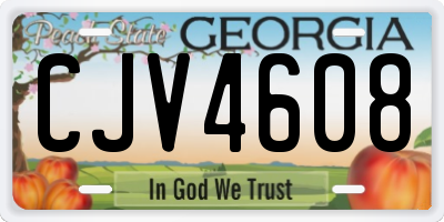 GA license plate CJV4608