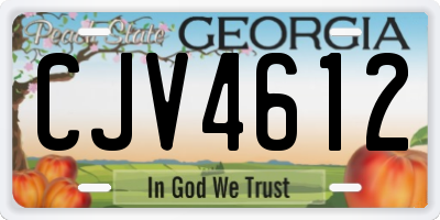 GA license plate CJV4612