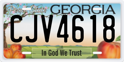 GA license plate CJV4618