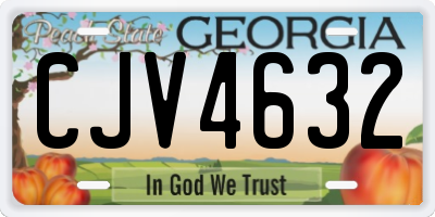 GA license plate CJV4632