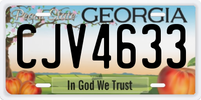 GA license plate CJV4633