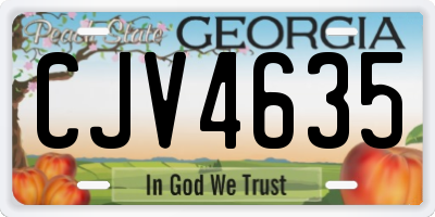 GA license plate CJV4635
