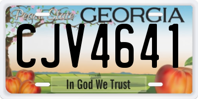 GA license plate CJV4641