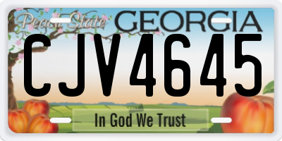 GA license plate CJV4645